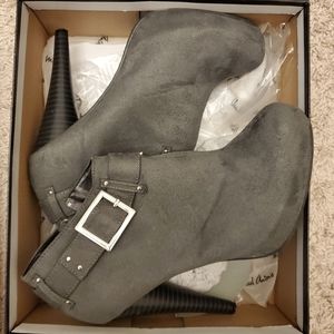 Gray Suede Ankle Boots